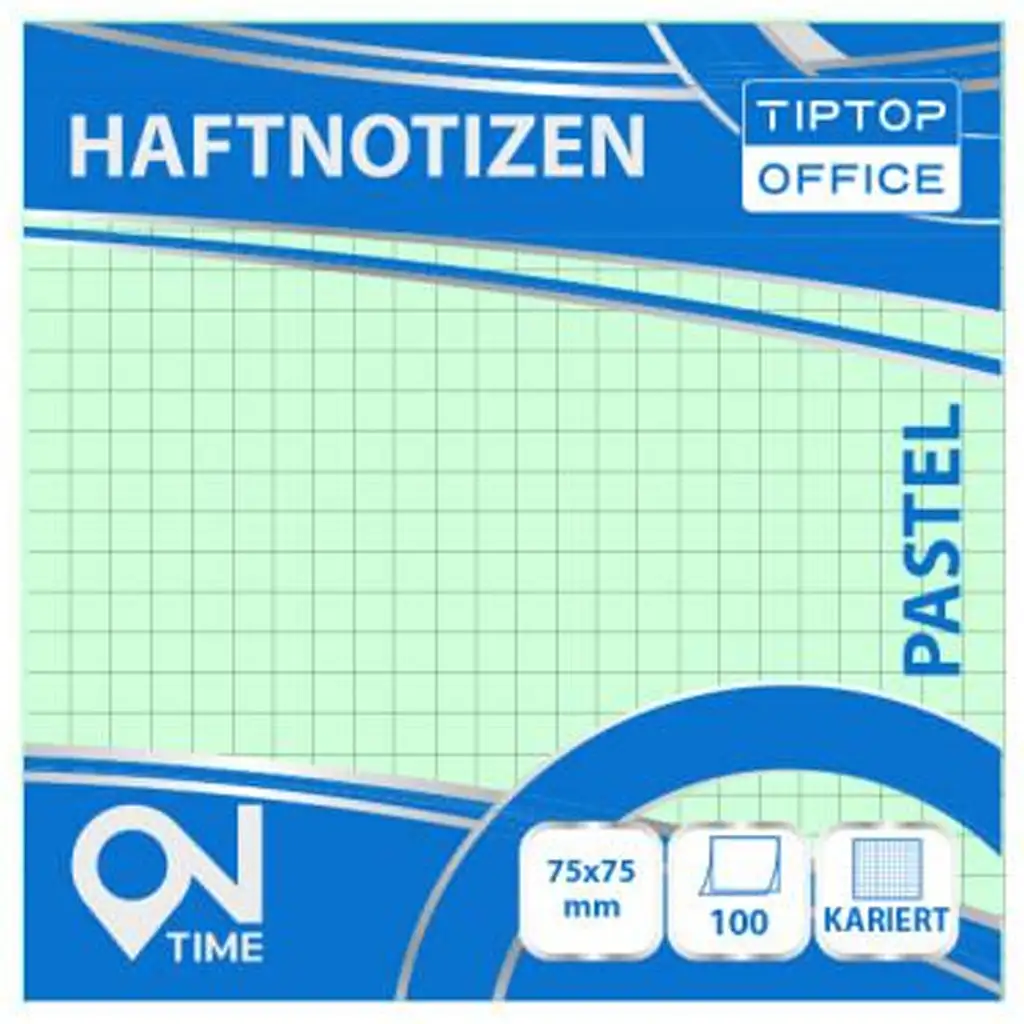 Spirit: Kockovaný pastelovo zelený 100-listový samolepiaci poznámkový blok 75x75mm