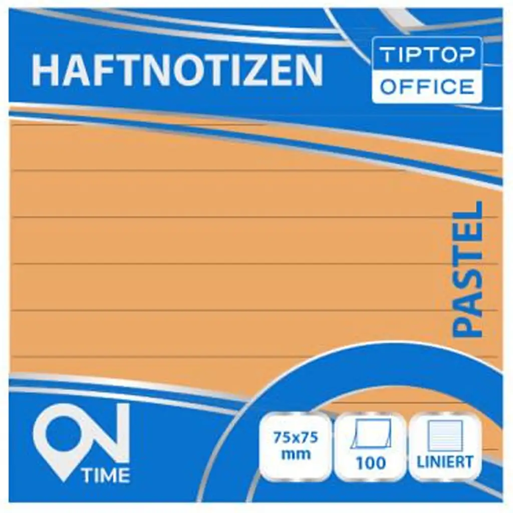 Spirit: Linajkový pastelovo oranžový 100-listový samolepiaci poznámkový blok 75x75mm