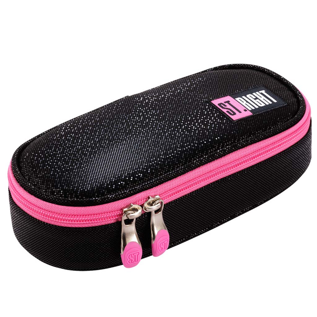 St.Right Black Glitter oválny peračník PC01 23x9,5x6 cm