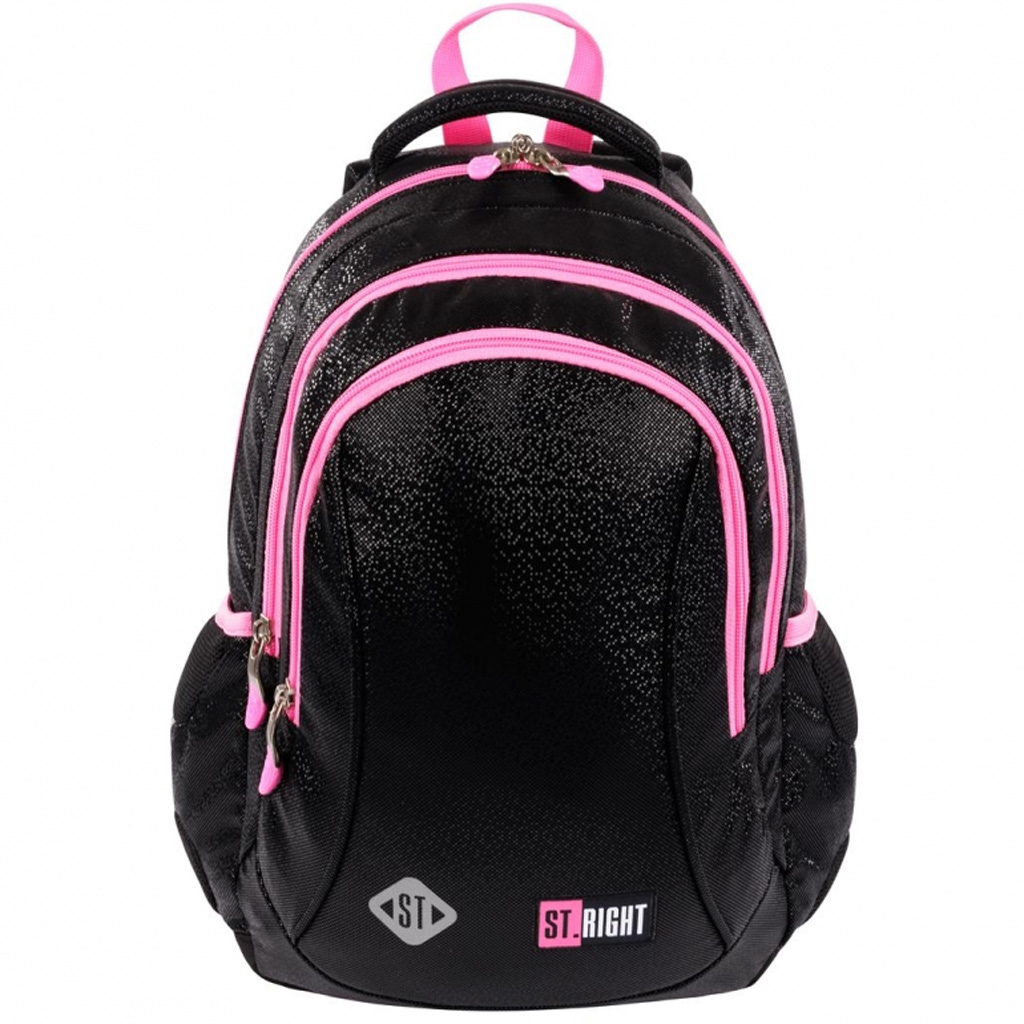 St.Right Black Glitter školská taška, ruksak BP26 39x27x17 cm