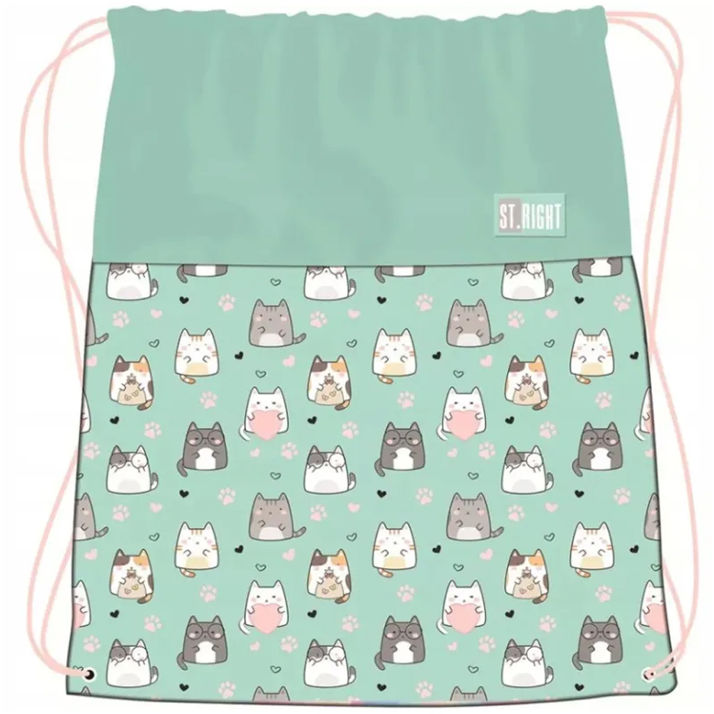 St.Right Charming Cats športový vak, taška na prezúvky 34x43 cm