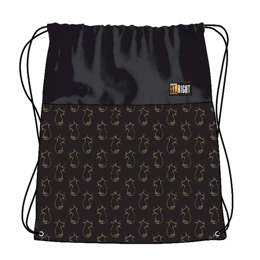 St.Right Golden Cats telocvičný vak, športový vak 43x34 cm