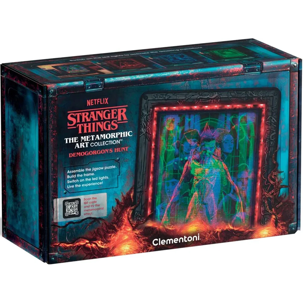 Stranger Things: Lov na Demogorgona 520-dielne puzzle s rámom a RGB LED osvetlením – Clementoni