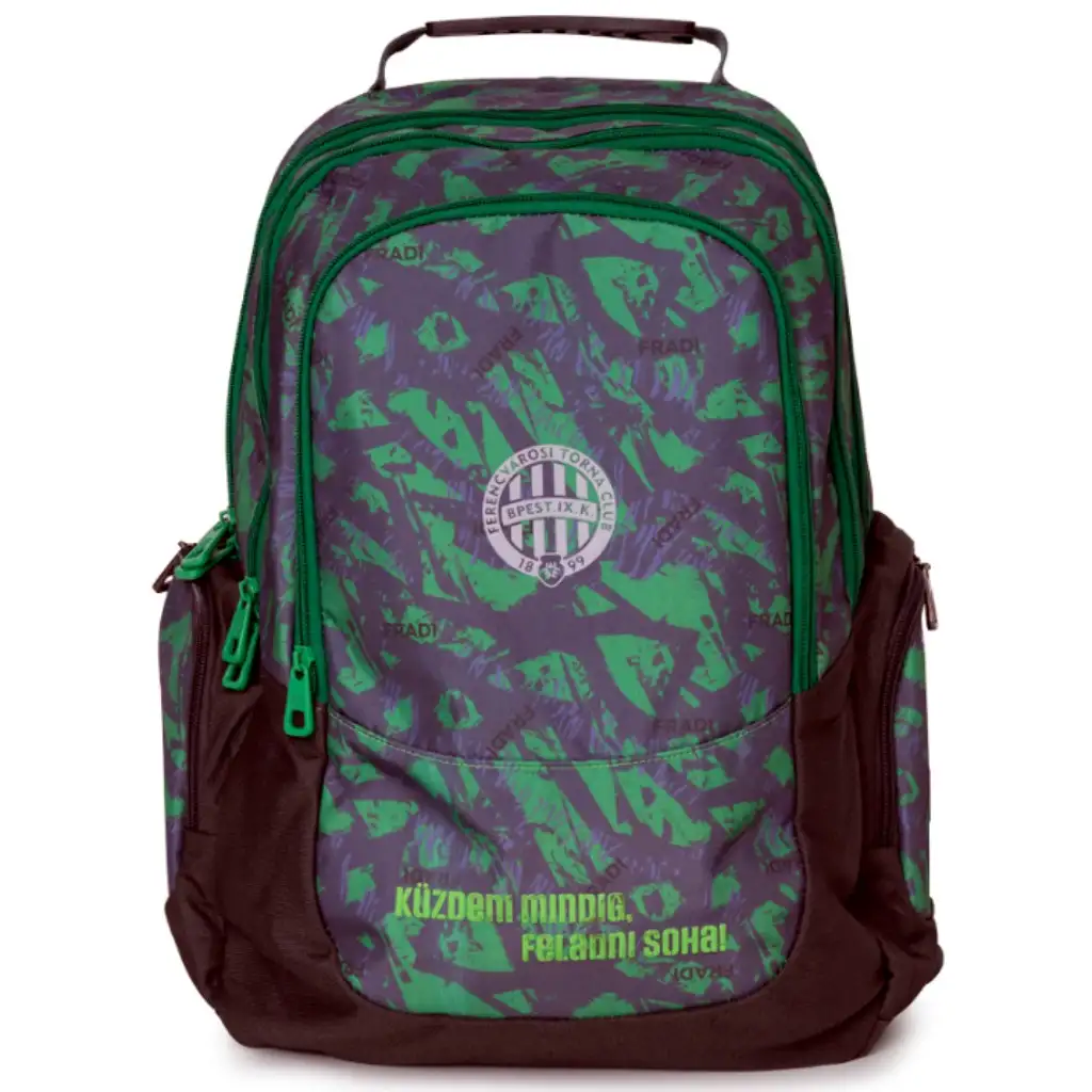 Stredný školský batoh s maskáčovým vzorom Fradi