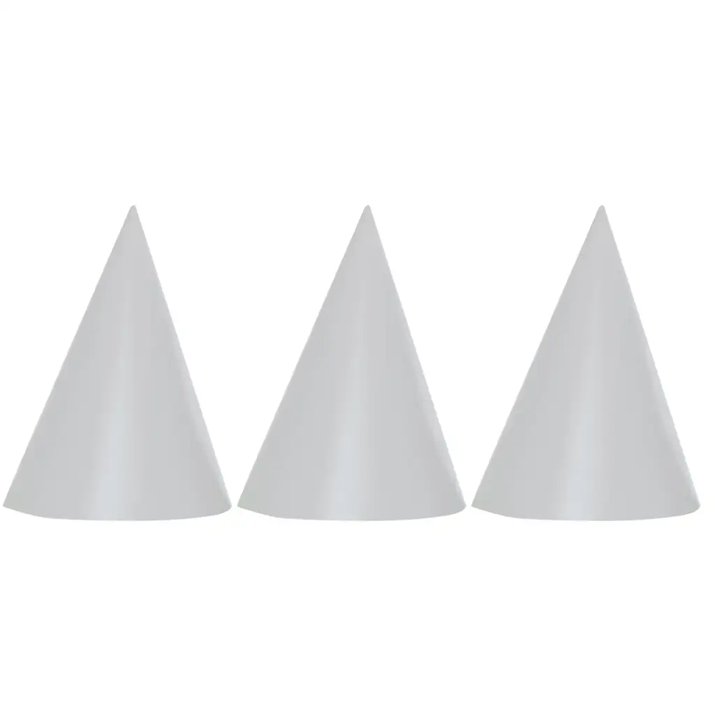 Strieborné párty klobúky, sada 6 ks.