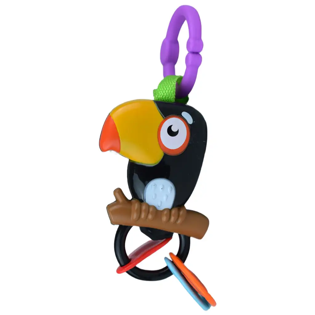 Sun Baby: Veselý tukan bábika s chrastítkom a hryzátkom kép 3