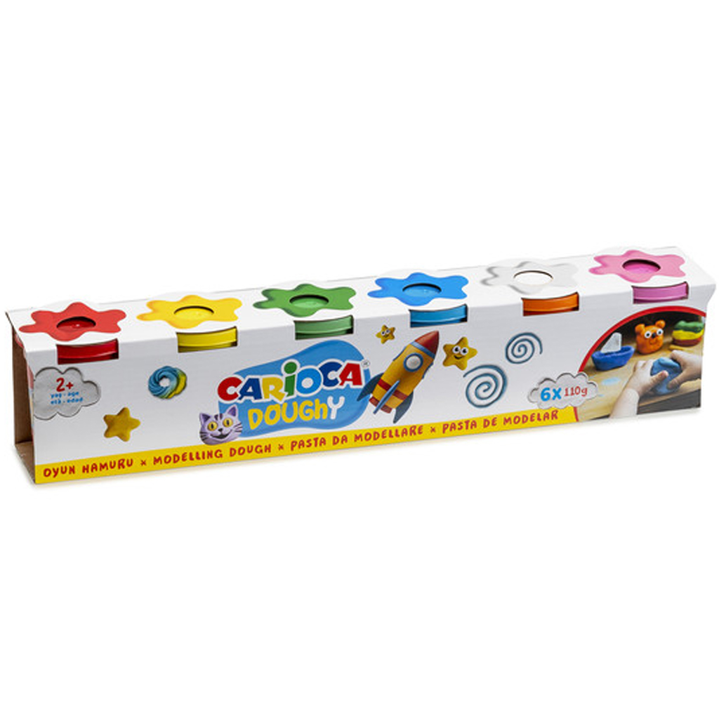 Súprava modelovacej hmoty Doughy v dóze 6×110 g – Carioca