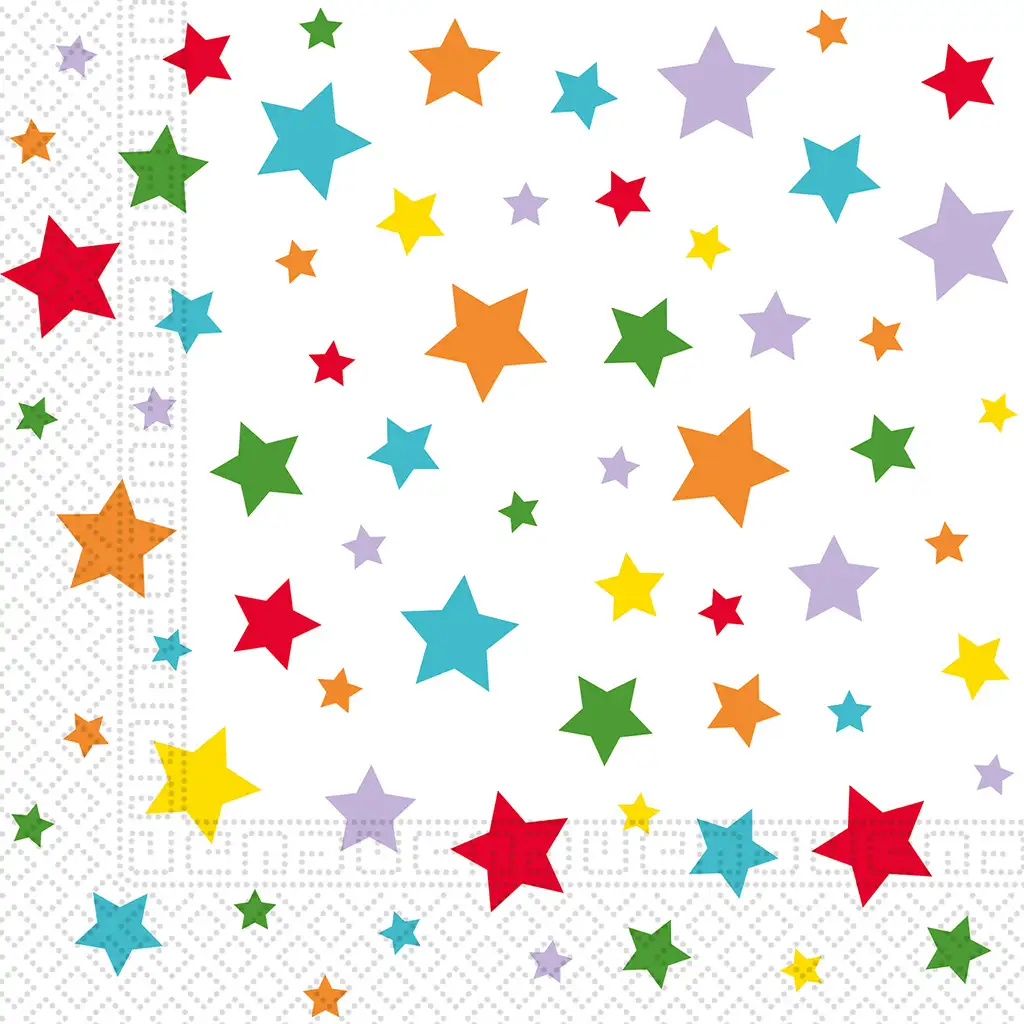Súprava papierových obrúskov s hviezdičkami – 2-vrstvové, 33x33 cm, 20 ks