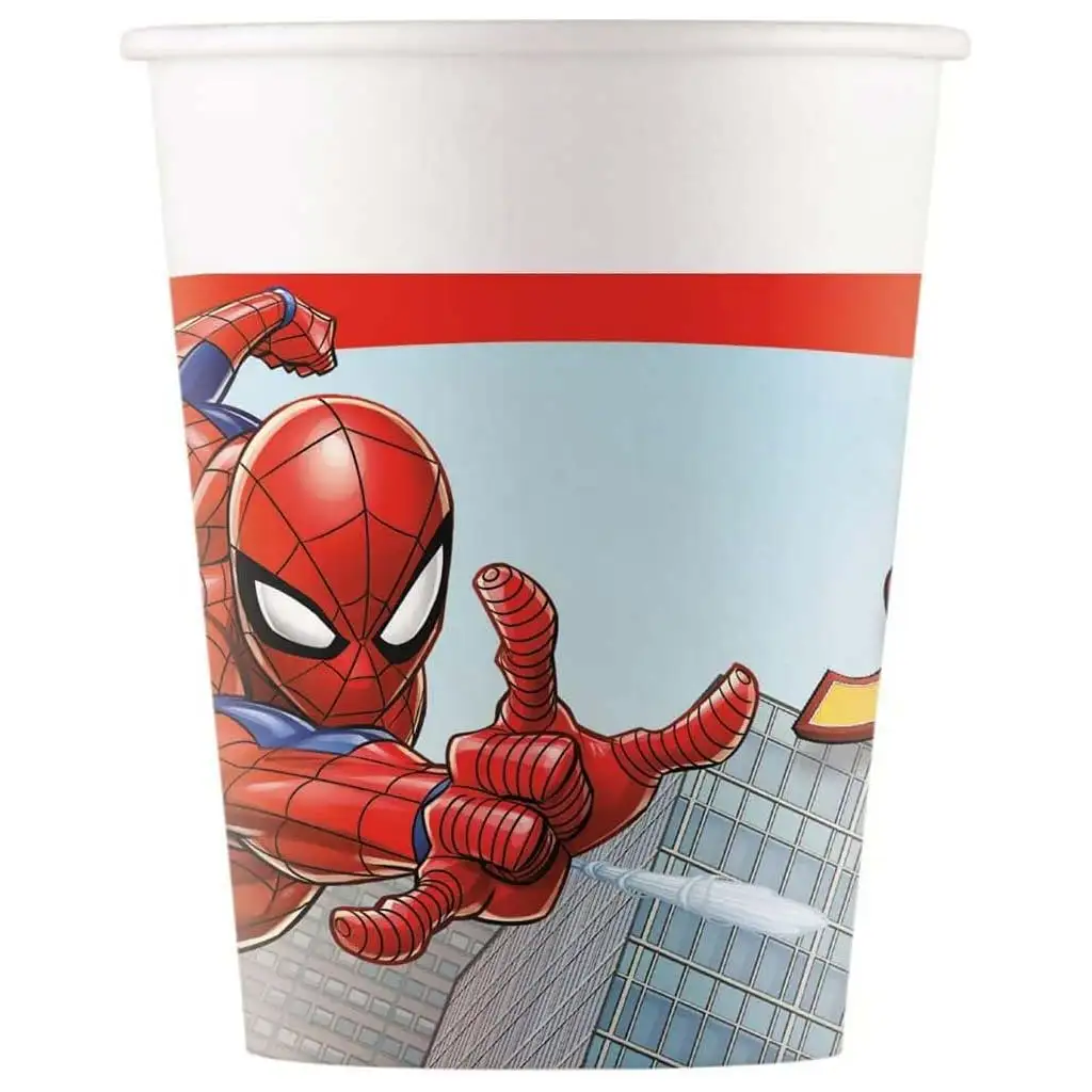 Súprava papierových pohárov Spider-Man 8 ks 200 ml