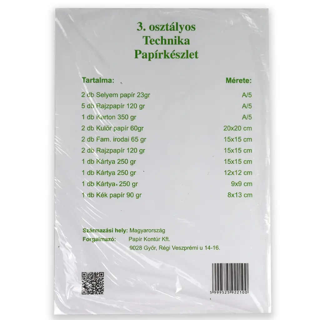 Technická papierová súprava pre 3. ročník, 18 ks