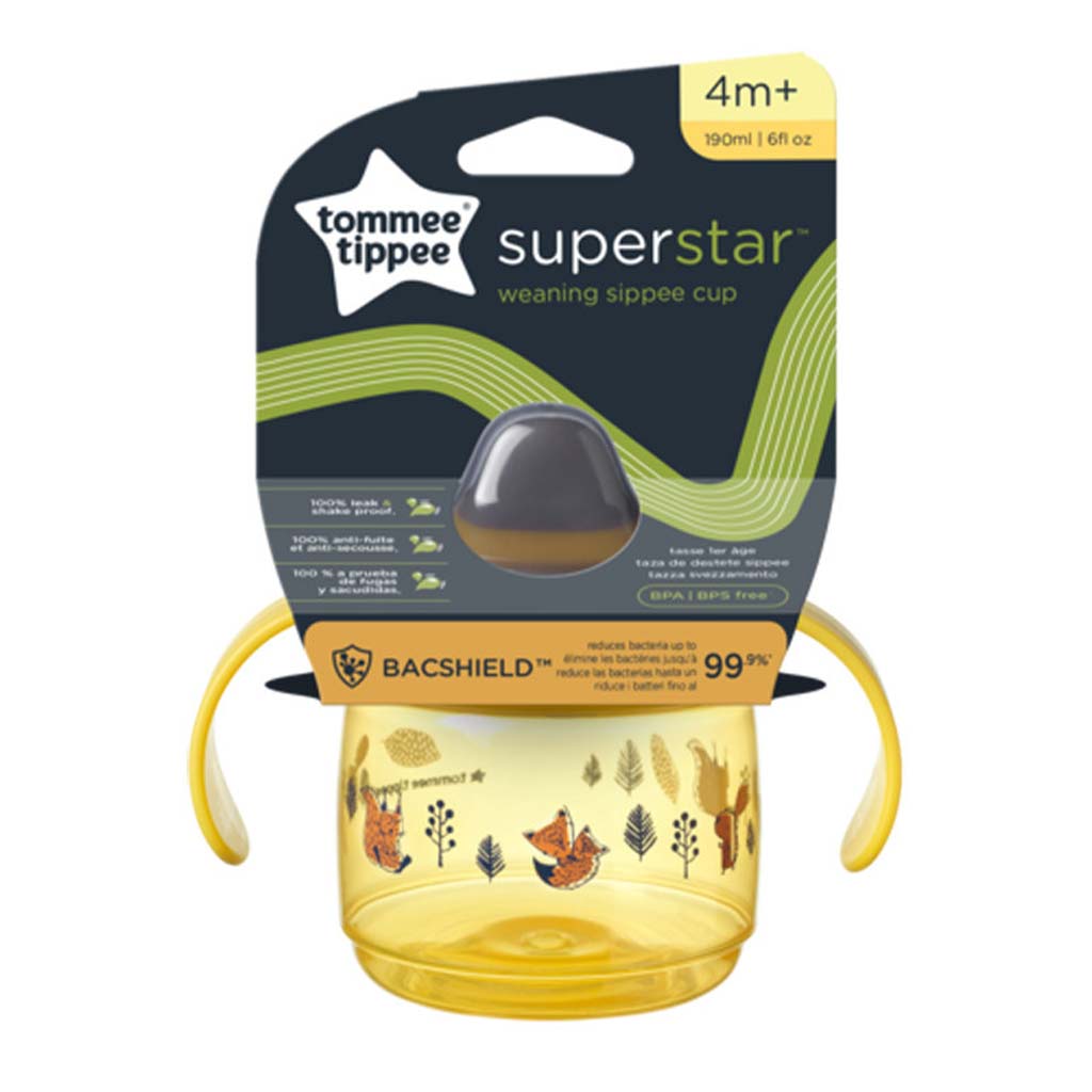 Tommee Tippee: Superstar pohár na pitie v žltej farbe 190 ml (4 mesiace +)