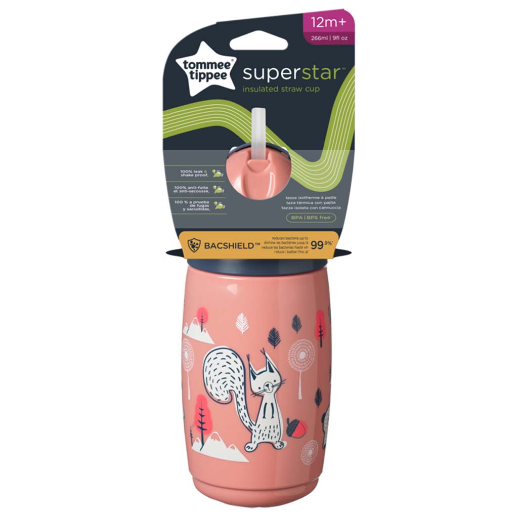 Tommee Tippee: Superstar pohár so slamkou so veveričkou 266 ml (12 mesiacov+) kép 1