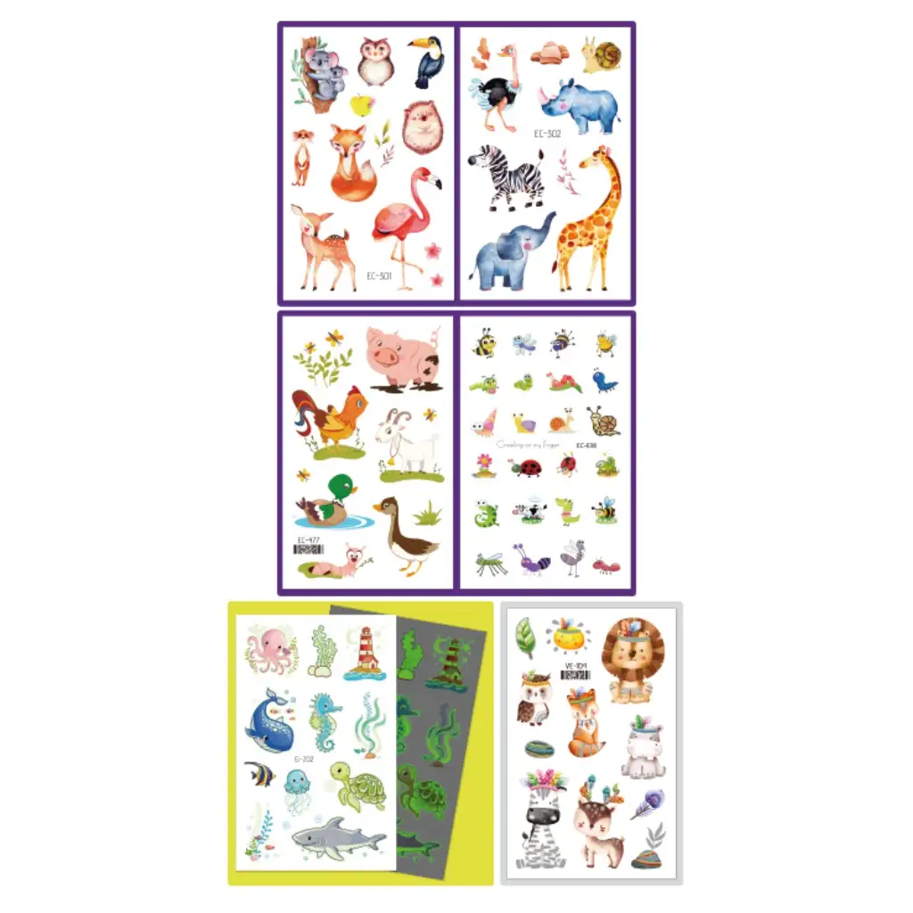 TyToo: Sada tetovacích nálepiek so zvieracími motívmi, 69 kusov kép 2