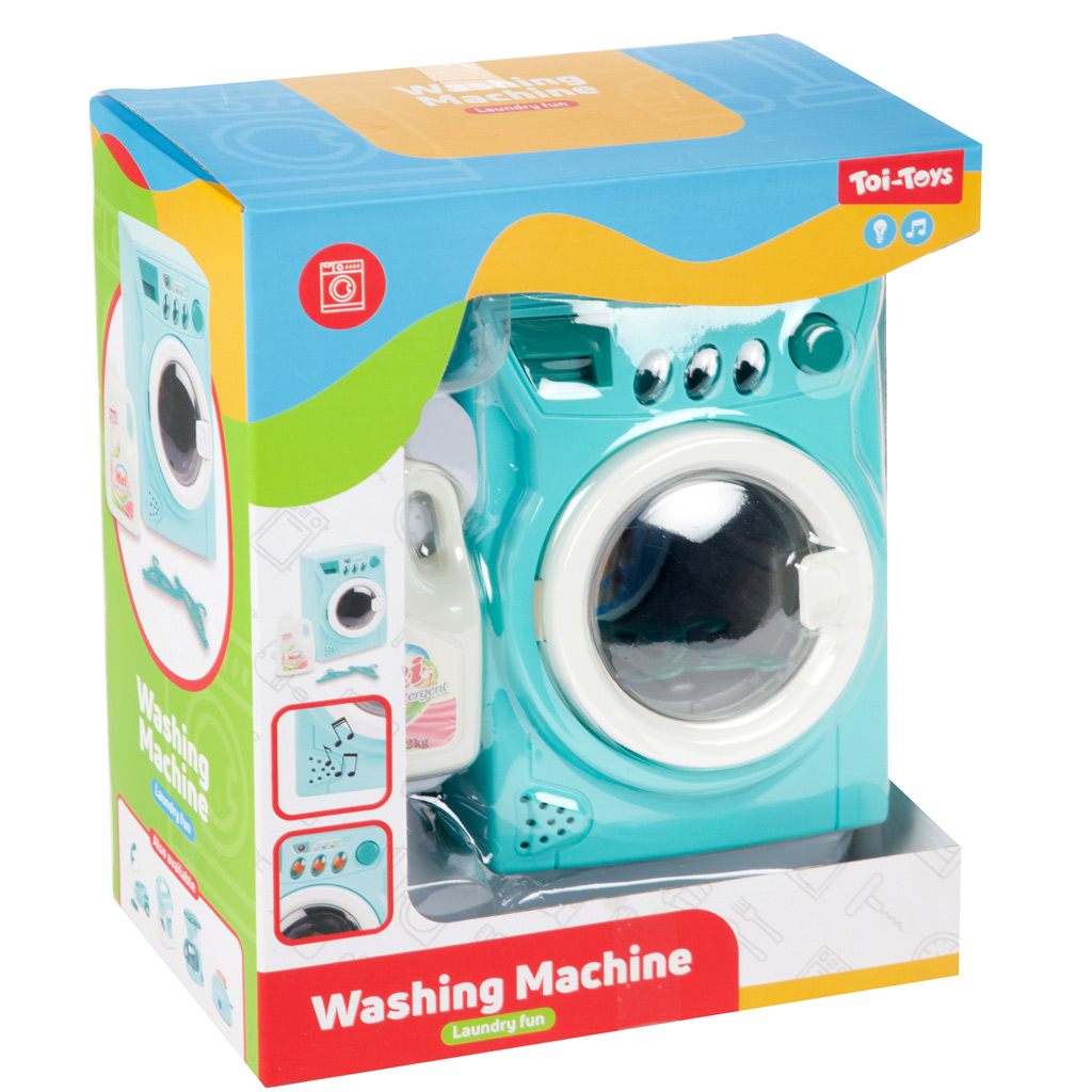 Tyrkysová práčka so zvukovými a svetelnými efektmi