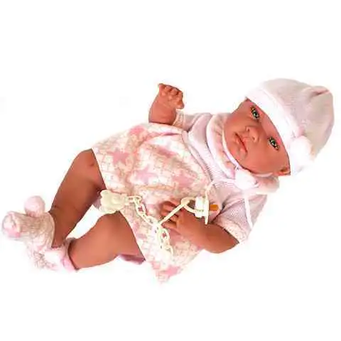 Újszülött lány baba csillagos ruhában 38cm kép 1