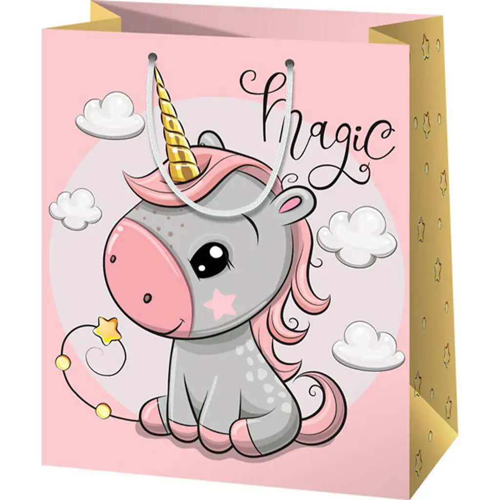 Unikornis stredne veľká darčeková taška 18x23x10cm kép 1