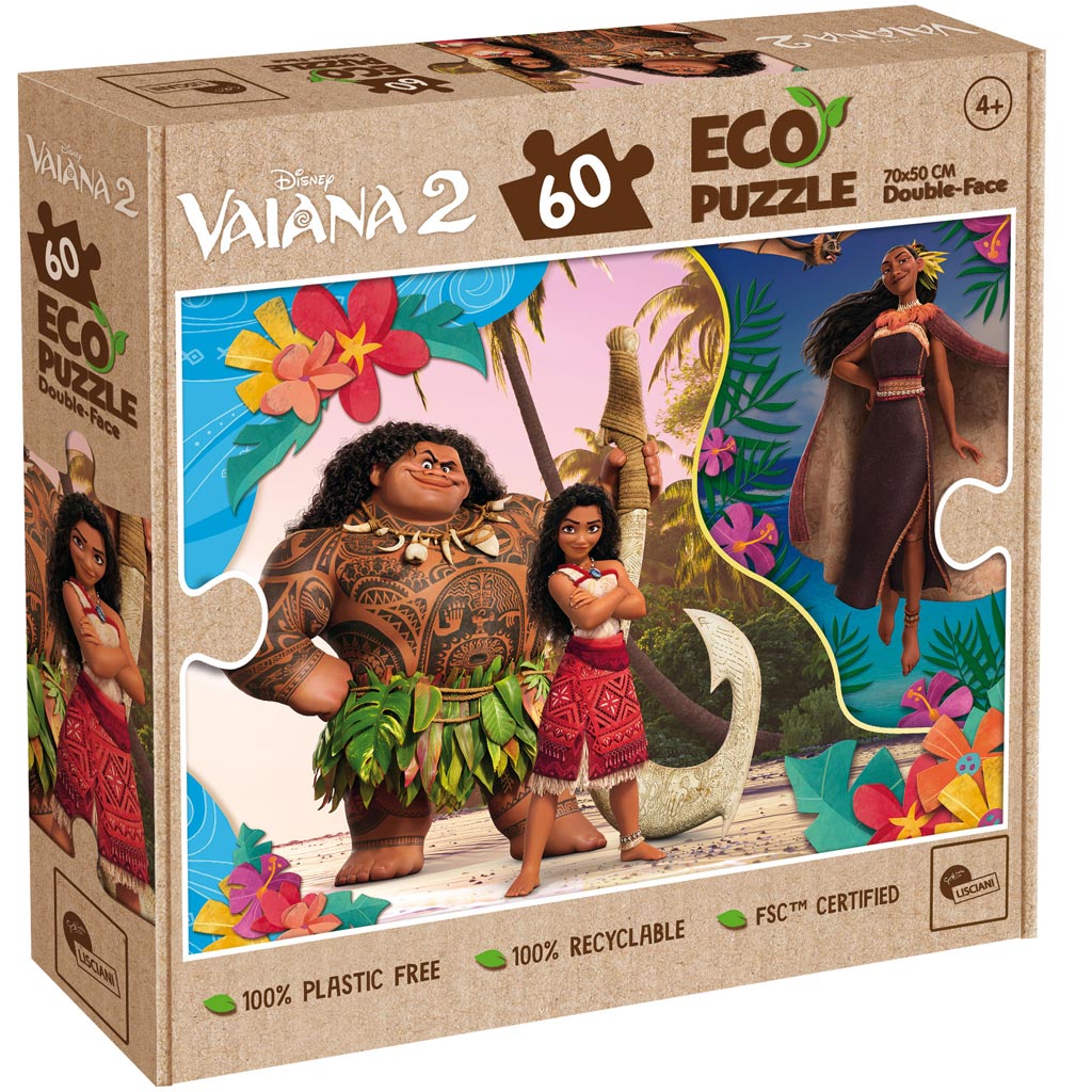 Vaiana 2 v 1 60-dielne Eco puzzle a omaľovánka 70x50 cm - Lisciani