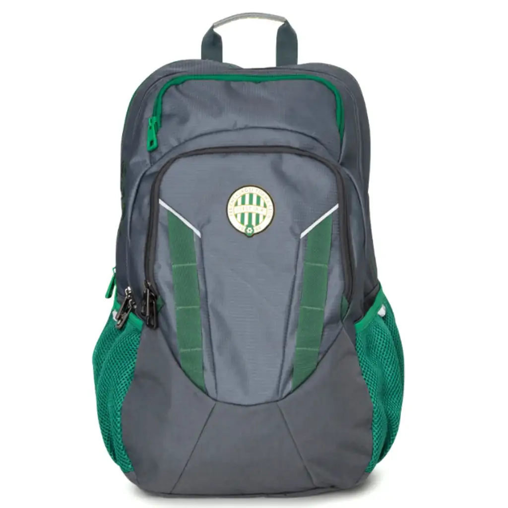 Veľký sivý školský batoh s logom Fradi