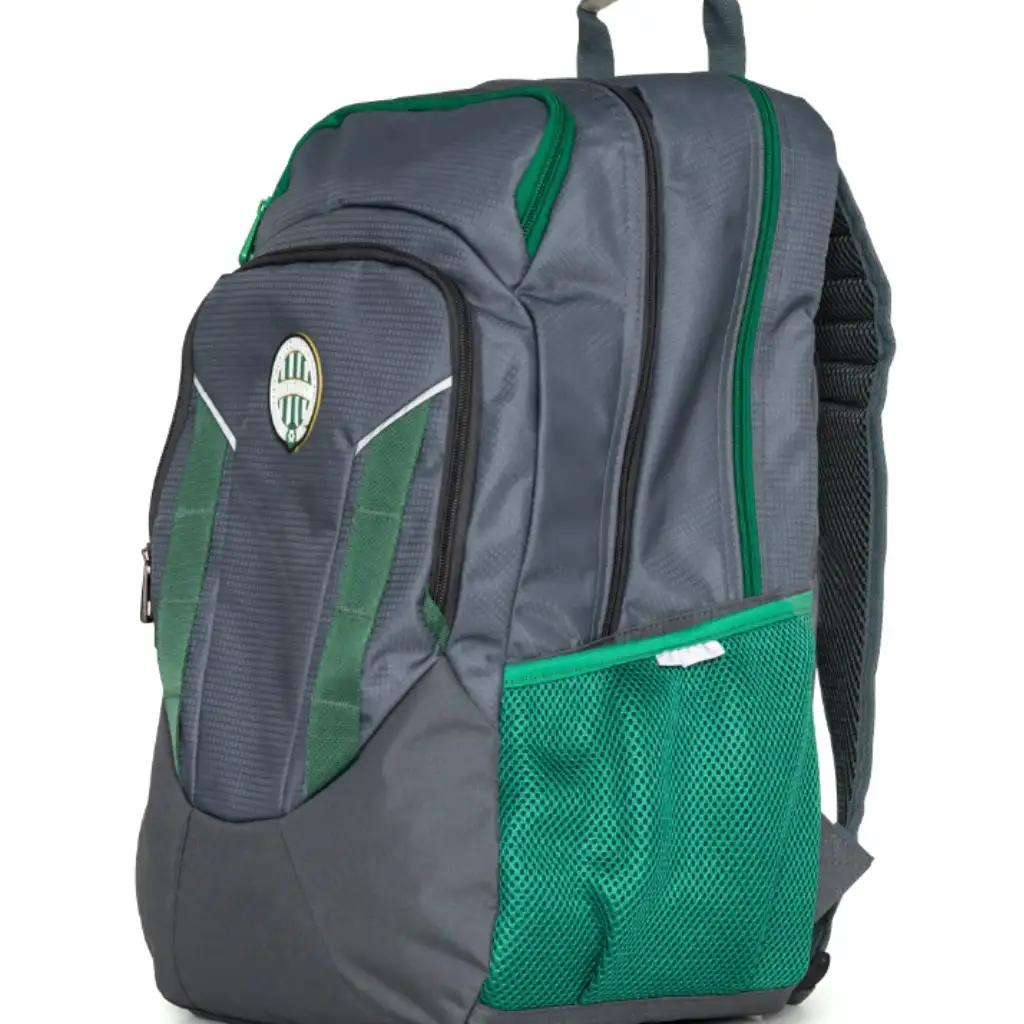 Veľký sivý školský batoh s logom Fradi kép 3