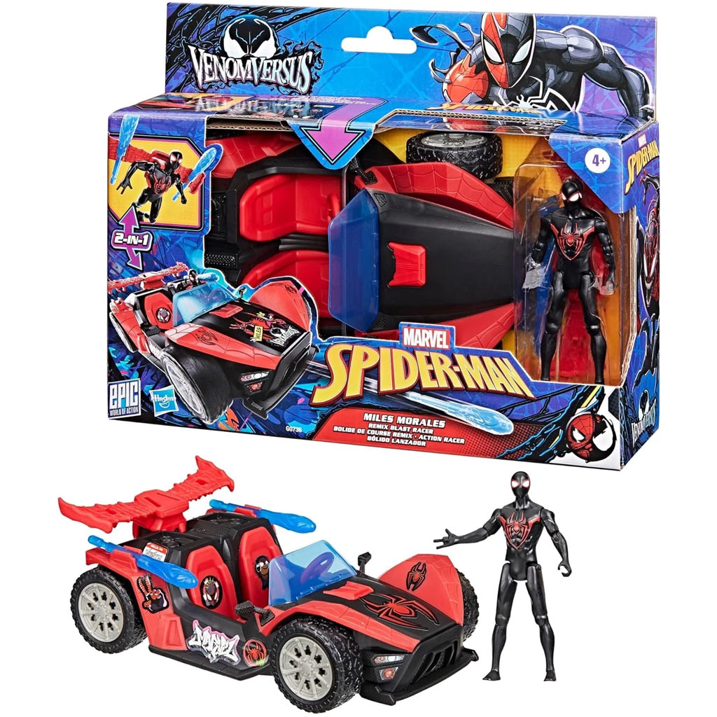 VenomVersus Miles Morales Remix Blast Racer auto s figúrkou - Hasbro