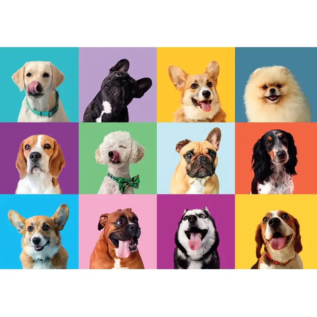 Veselé psie tváre 300-dieliková puzzle - Clementoni kép 2