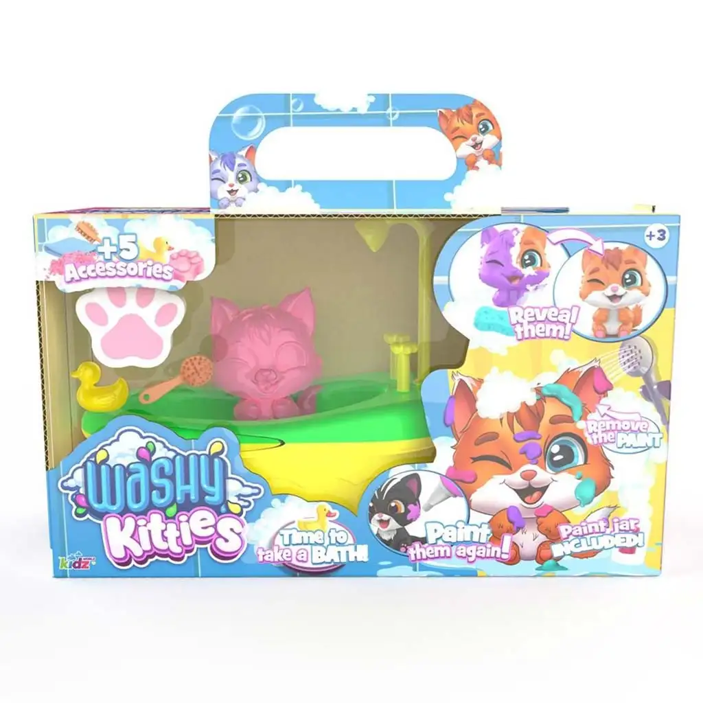 Washy Friends: Color Reveal Kúpeľňové mačičky s vaňou a doplnkami - Szőrmi