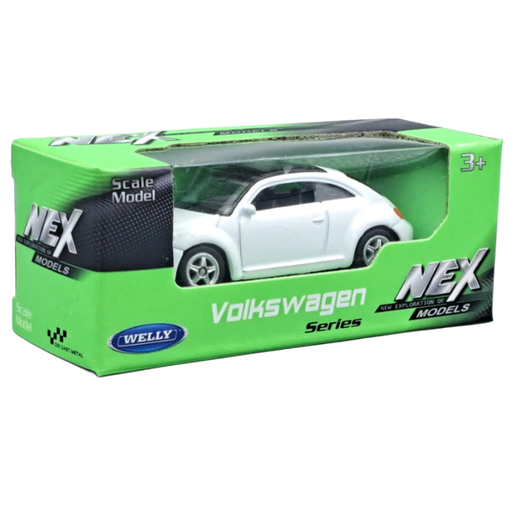 Welly: Model auta Volkswagen Chrobák biely 1/64