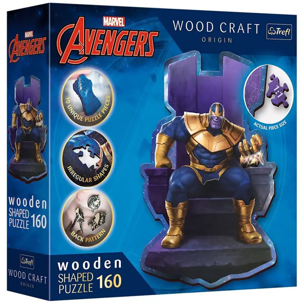Wood Craft: Marvel Avengers - Thanos na tróne 160 kusov prémiového dreveného puzzle - Trefl