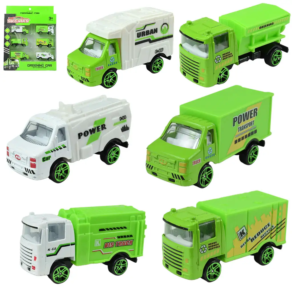Zelenenie Auta: Sada 6 nákladných áut na prepravu odpadu