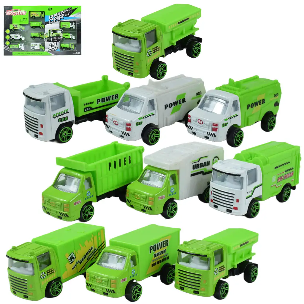 Zelenenie auta: Sada 10 nákladných áut na prepravu odpadu