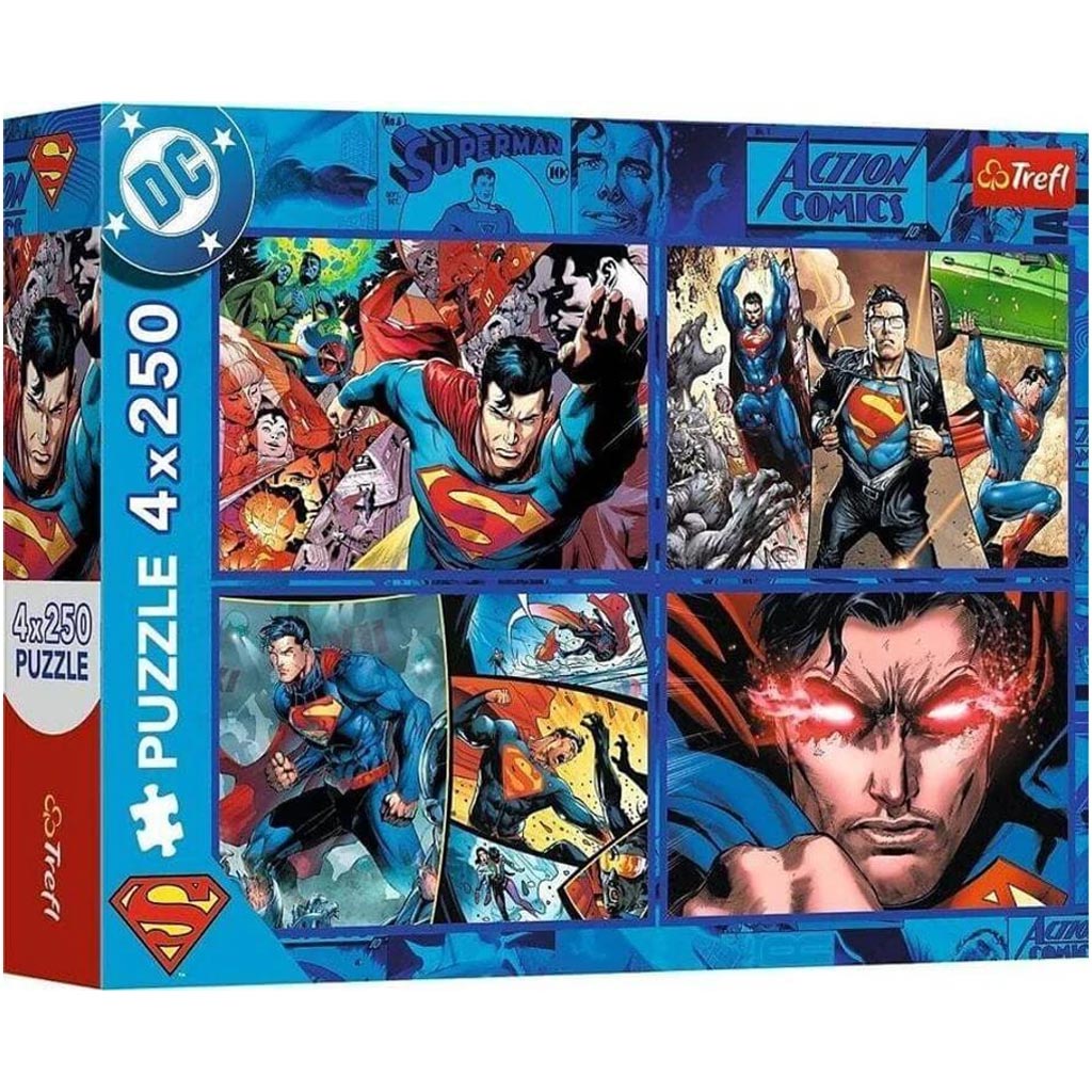 DC: Odvážny Superman 4x250-dielne puzzle - Trefl