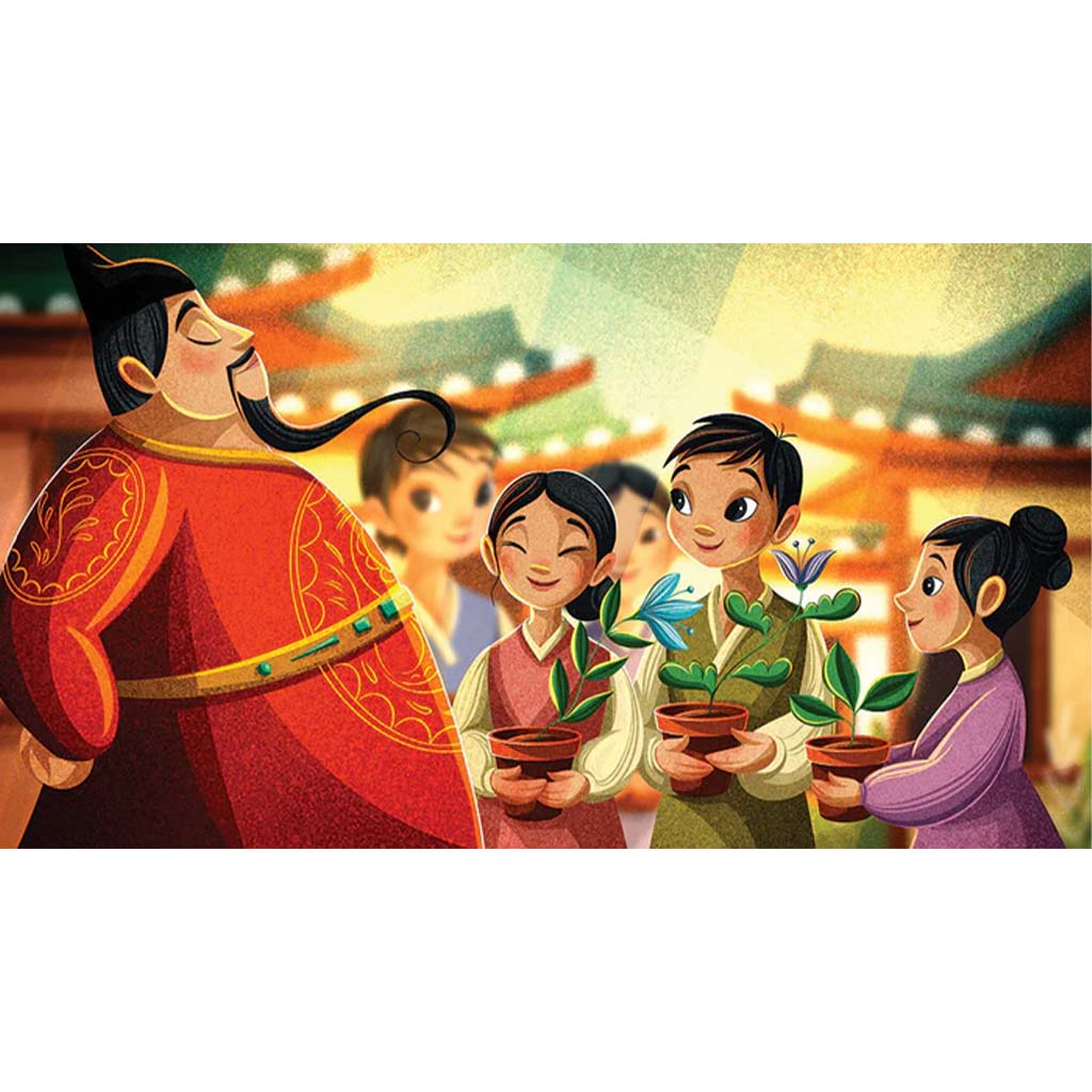 Chlapec a prázdny kvetináč diafilm (Séria diapozitívov Pokladnica ľudových rozprávok) kép 2