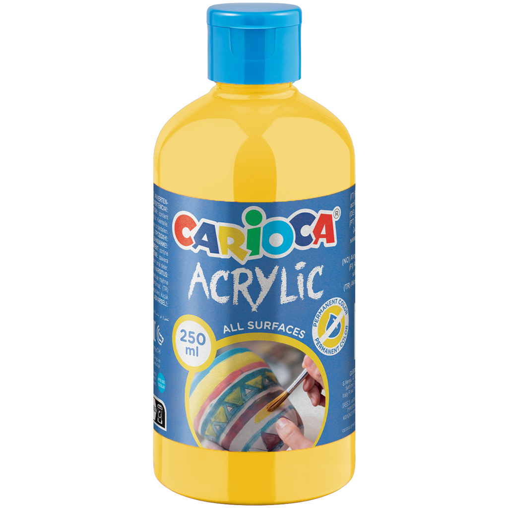 Acrylic Akril festék citromsárga színben 250ml - Carioca kép 1