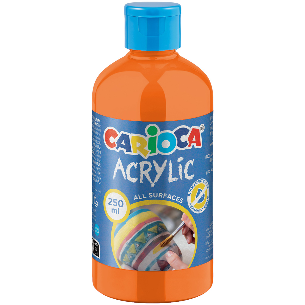 Acrylic Akril festék narancssárga színben 250ml - Carioca kép 1