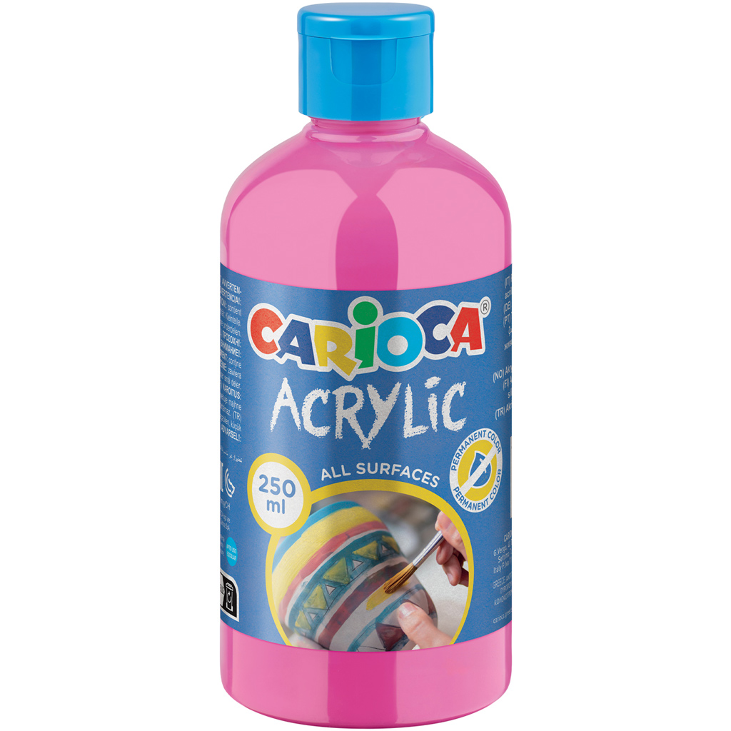 Acrylic Akril festék rózsaszín színben 250ml - Carioca kép 1