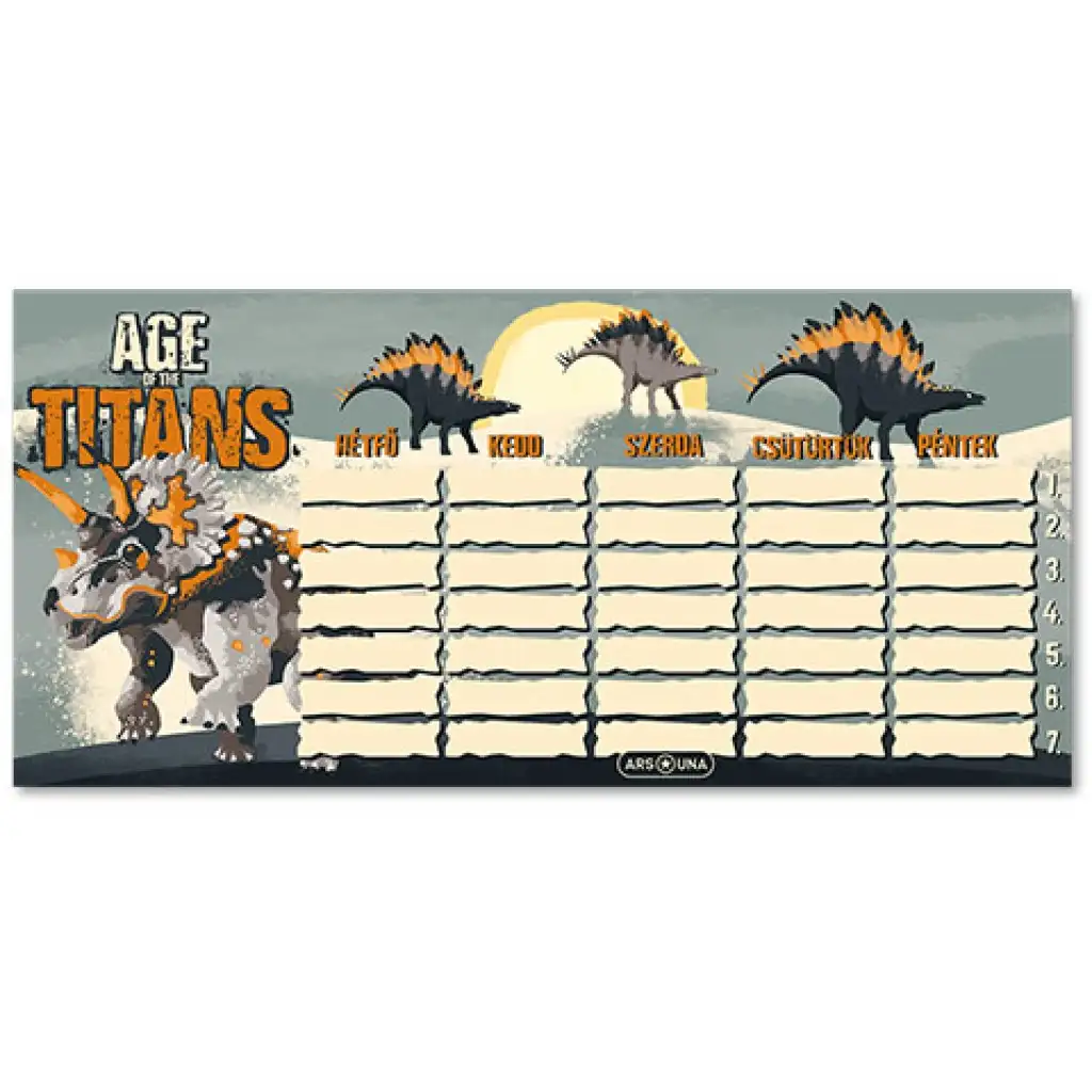 Ars Una: Age of the Titans obojstranný rozvrh hodín