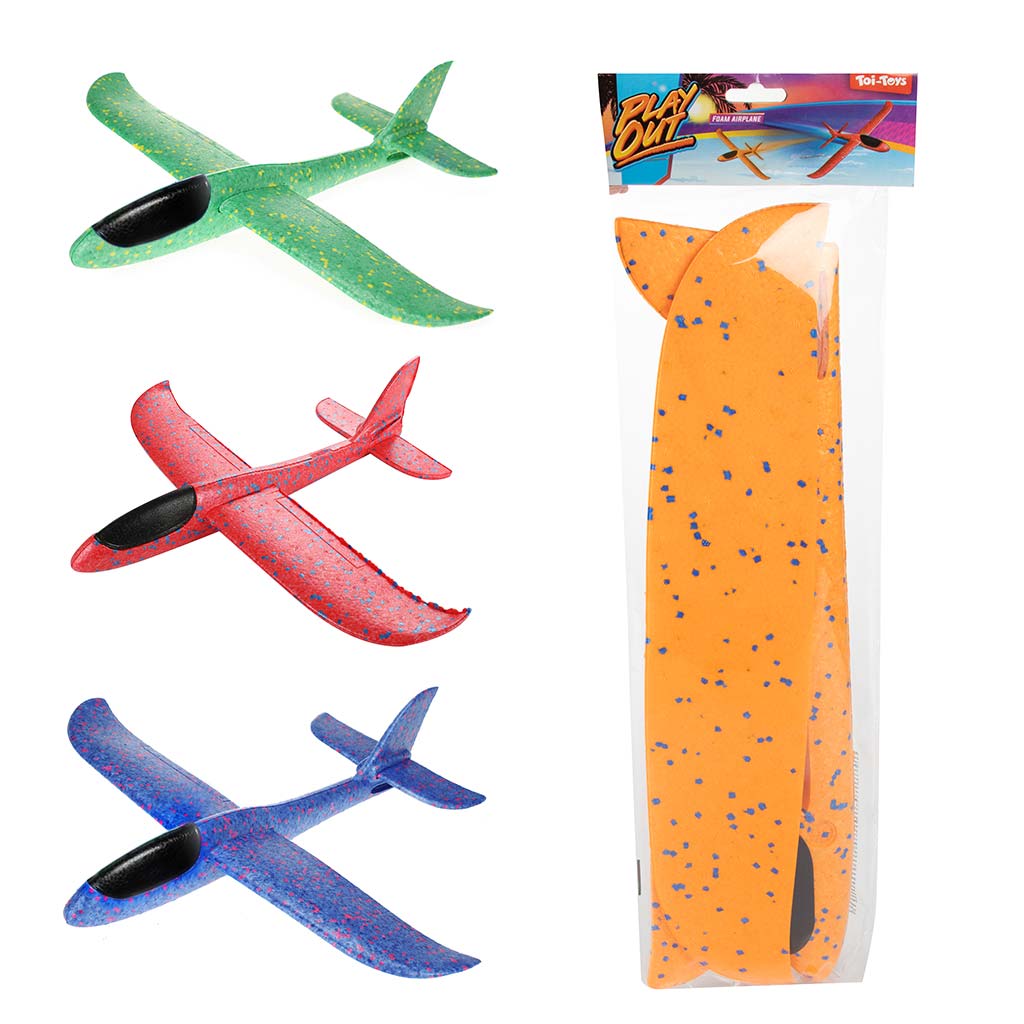 Play Out: Lietadlo z polystyrénu na zostavenie v rôznych farbách, 1 ks