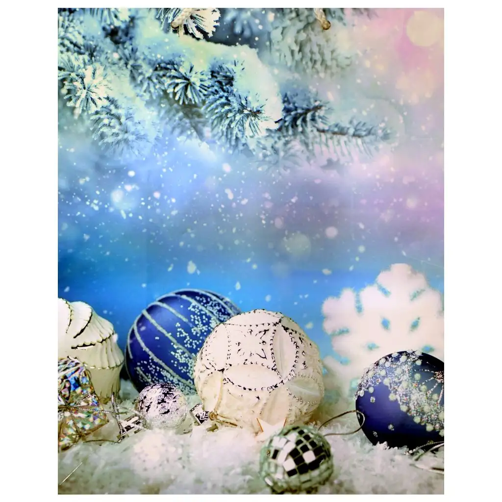 Ajándéktáska Karácsonyi díszek mintázattal 26x32x12,5cm kép 1