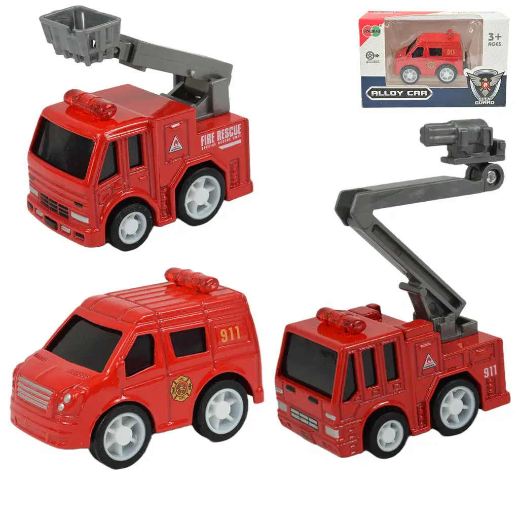Alloy Car: Hasičské auto v rôznych variantoch 5cm