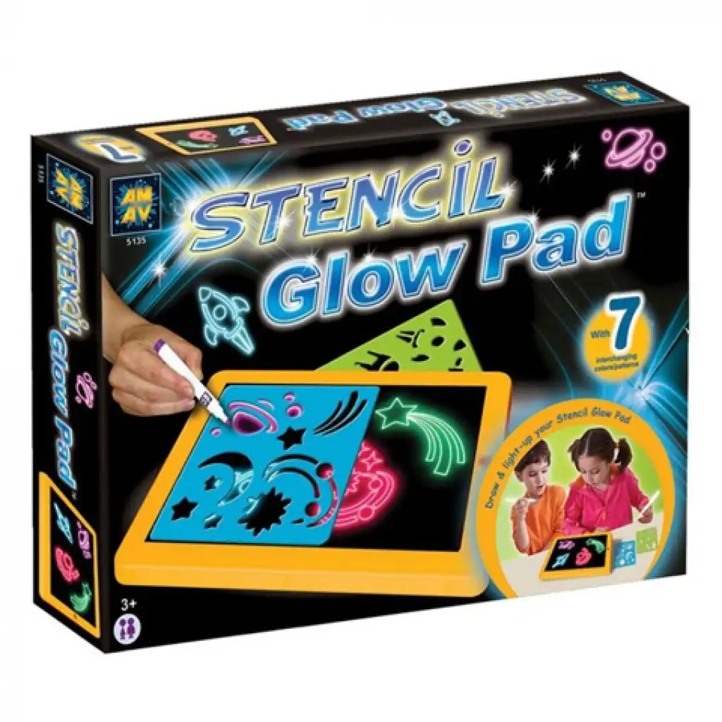 Neon Rajztbála Stencilekkel sötétben világít kép 1