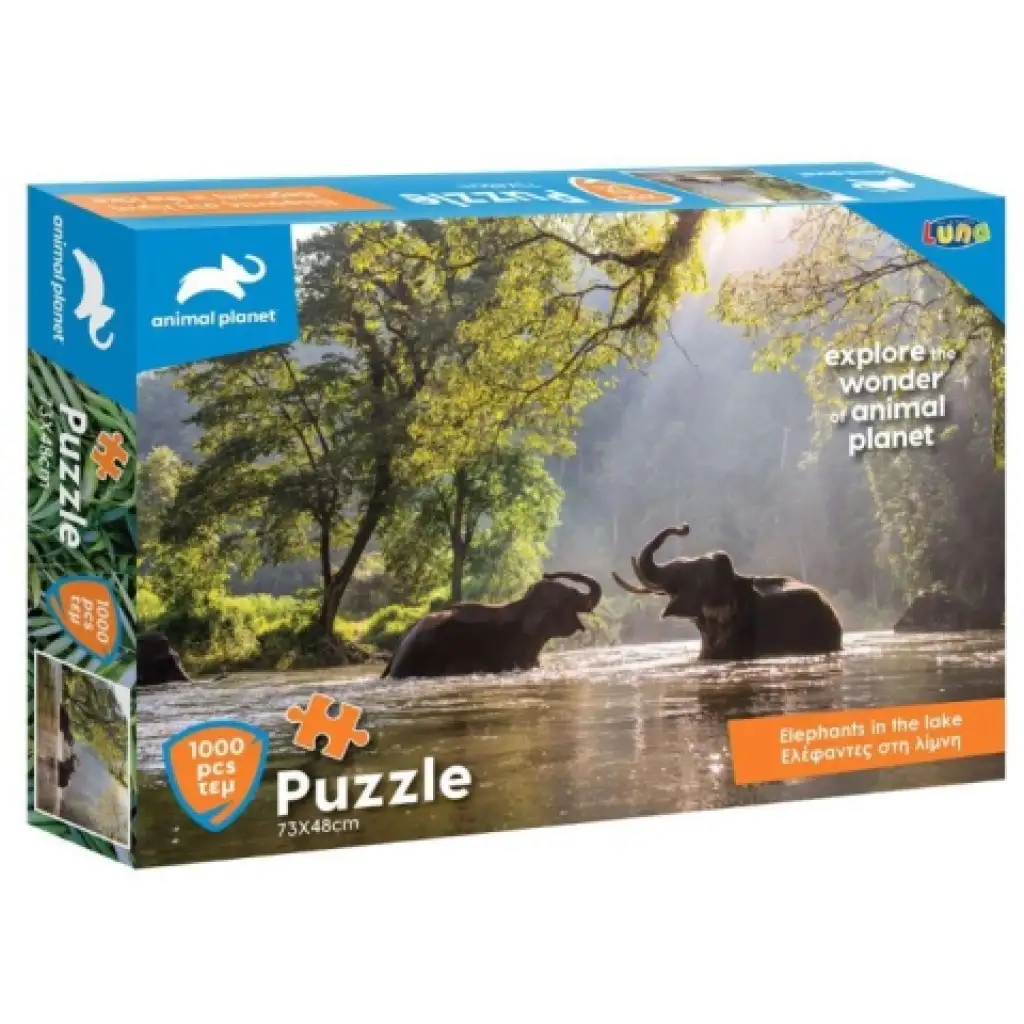Animal Planet: Slony v jazere 1000-dielne puzzle