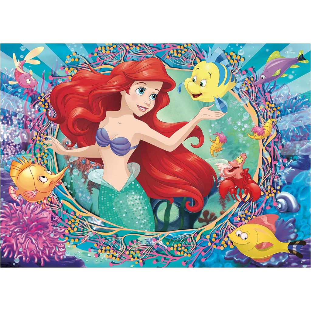Ariel malá morská víla 2 v 1 48-dielne puzzle a omaľovánka 35x25 cm – Lisciani kép 2