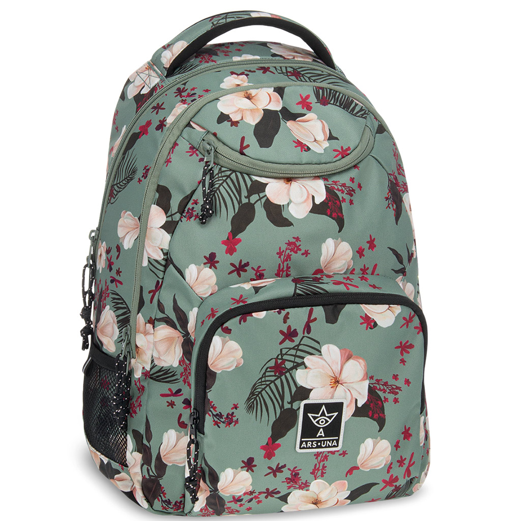 Ars Una: Flowery green iskolatáska hátizsák AU-6 34x45x26cm kép 1