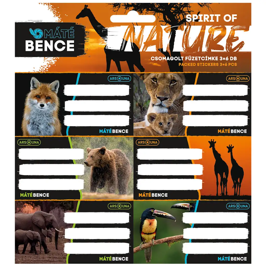 Ars Una: Spirit of Nature balené štítky na zošity 3x6 ks