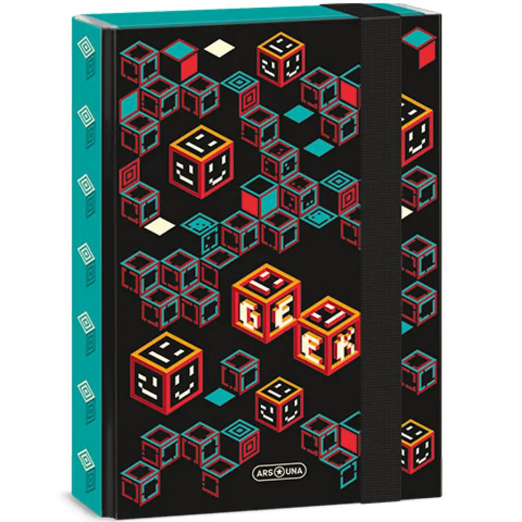 Ars Una: Geek tyrkysovo-čierny box na zošity A/5