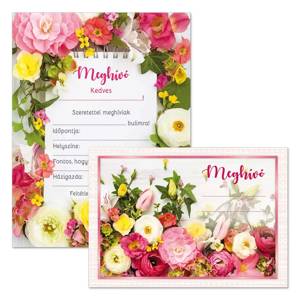 Ars Una: Kvetinové pozvánky na párty s obálkou, 10 kusov