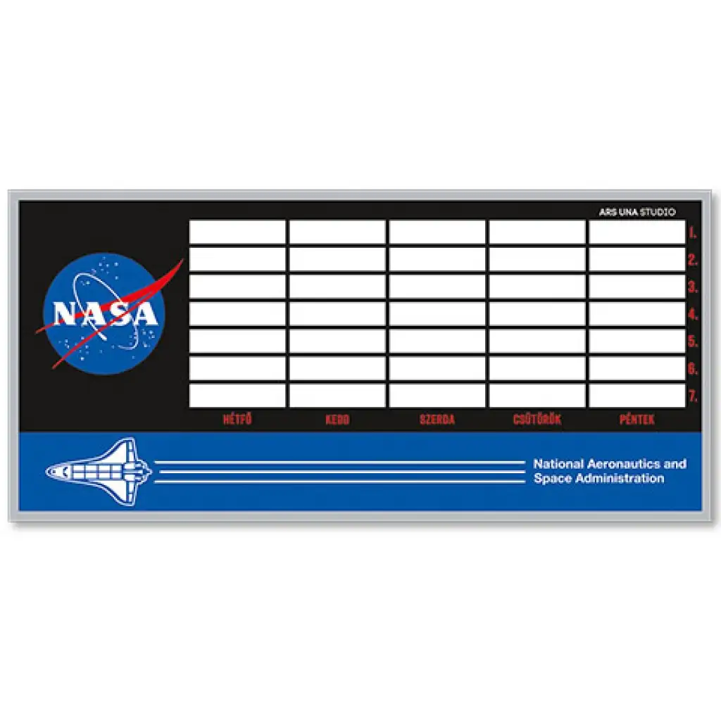 Ars Una: NASA dvojstranný rozvrh hodín
