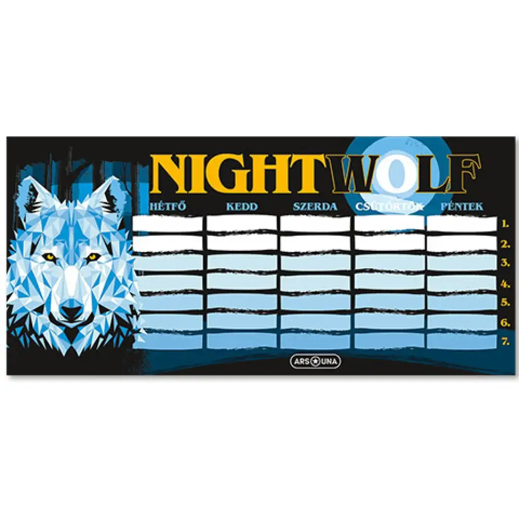 Ars Una: Nightwolf obojstranný rozvrh hodín