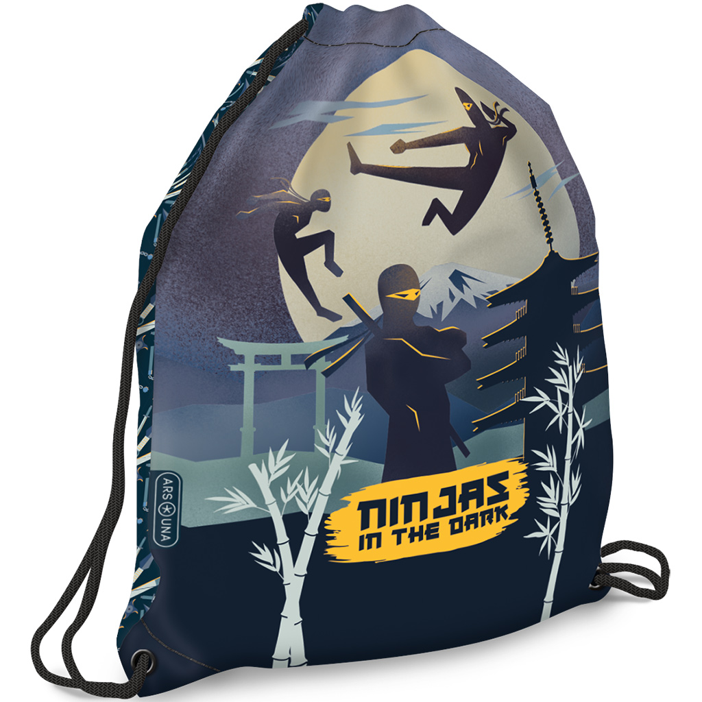 Ars Una: Ninjas in the dark športový vak, gymnastický vak 32x42 cm