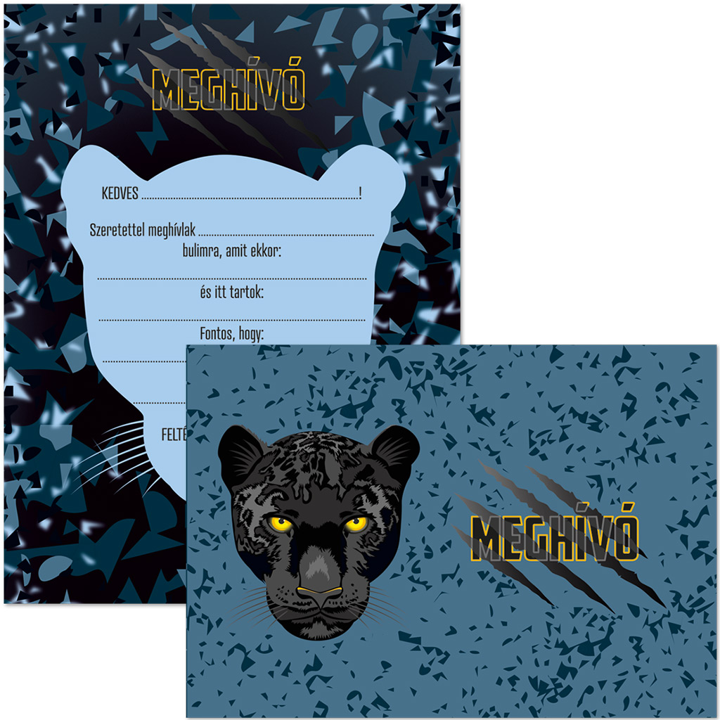 Ars Una: Black Panther 10db-os meghívó szett borítékkal kép 1